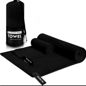 Microfiber Quick Dry Sports Beach Outdoor Towel Black